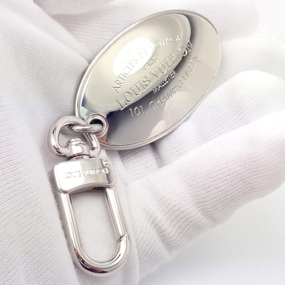 Authentic Louis Vuitton LV Large Stainless Steel Luggage Tag Key Chain CK 1100​ - Picture 6 of 9